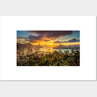 Hong Kong Sunset Posters and Art